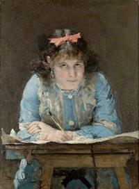 De kunstenaar aan het werk
in het Dordrechts Museum